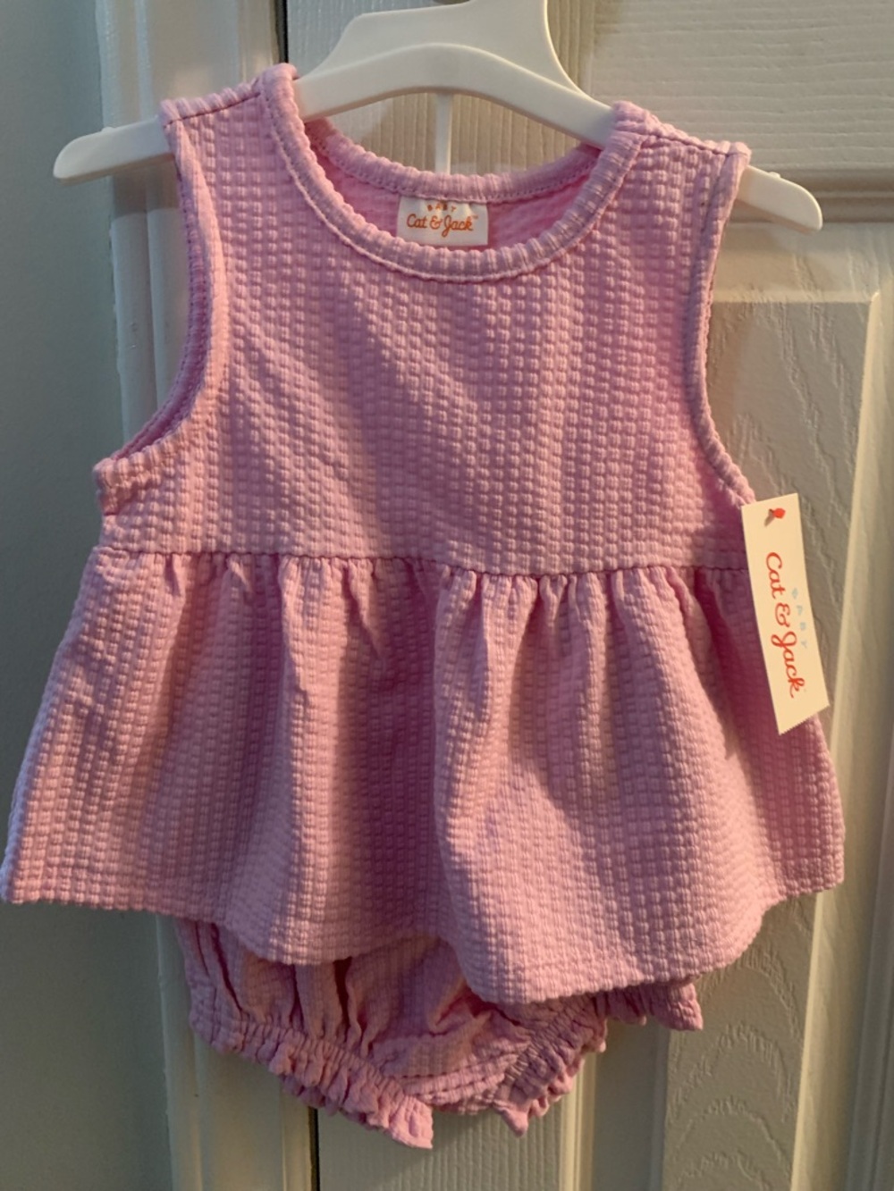 Cat & Jack Light Pink Peplum Tank with Matching Bloomers 6-9 months NWT